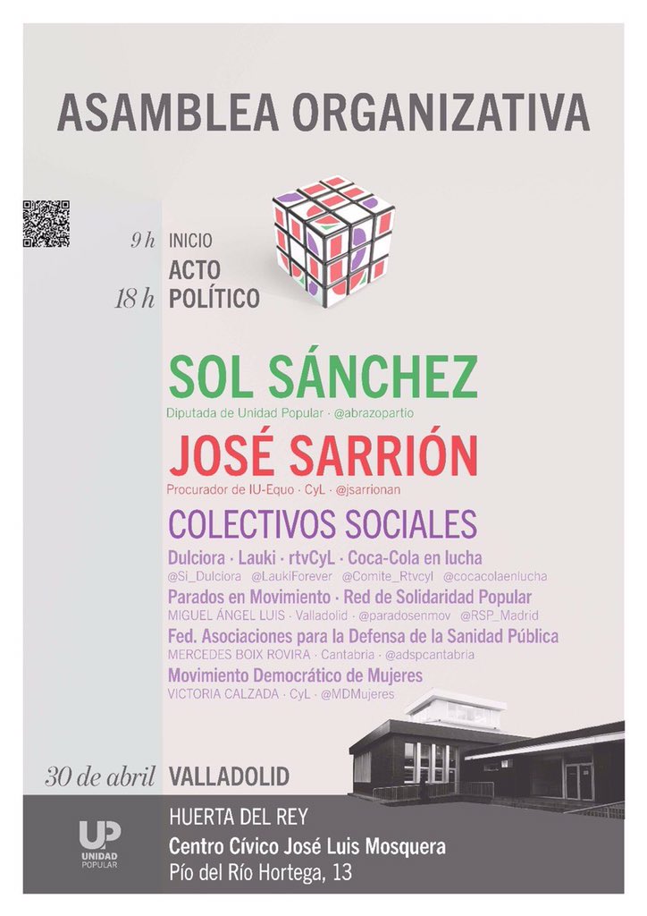jsarrionan's tweet photo. Hoy participo en 2 actos con mucho cariño: homenaje a Marcelino en Ponferrada y Asamblea de UP en Valladolid. Salud! https://t.co/R3LGV3XtBT
