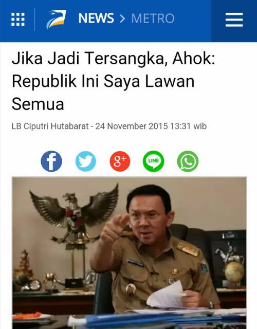 Prijanto: Ahok Tersangka, Satu Republik Akan Dimusuhinya!