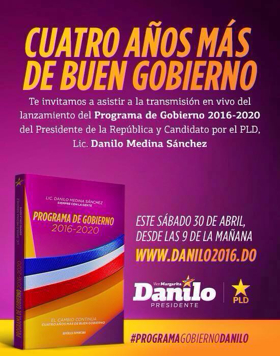 Hoy a las 10 am Plan de Gobierno 2016-2020 @DaniloRD2016, Hotel Jaragua. #ProgramaGobiernoDanilo. <a href="/AbinaderSandra/">Sandra Abinader</a> ✋