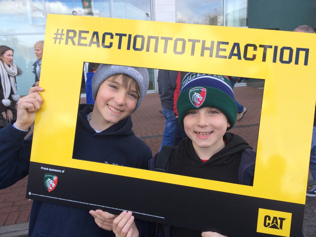 NicolaC_B's tweet photo. Hoping there'll be lots of #reactiontotheaction @LeicesterTigers v Warriors #tigersfamily https://t.co/HgRtCWK18t