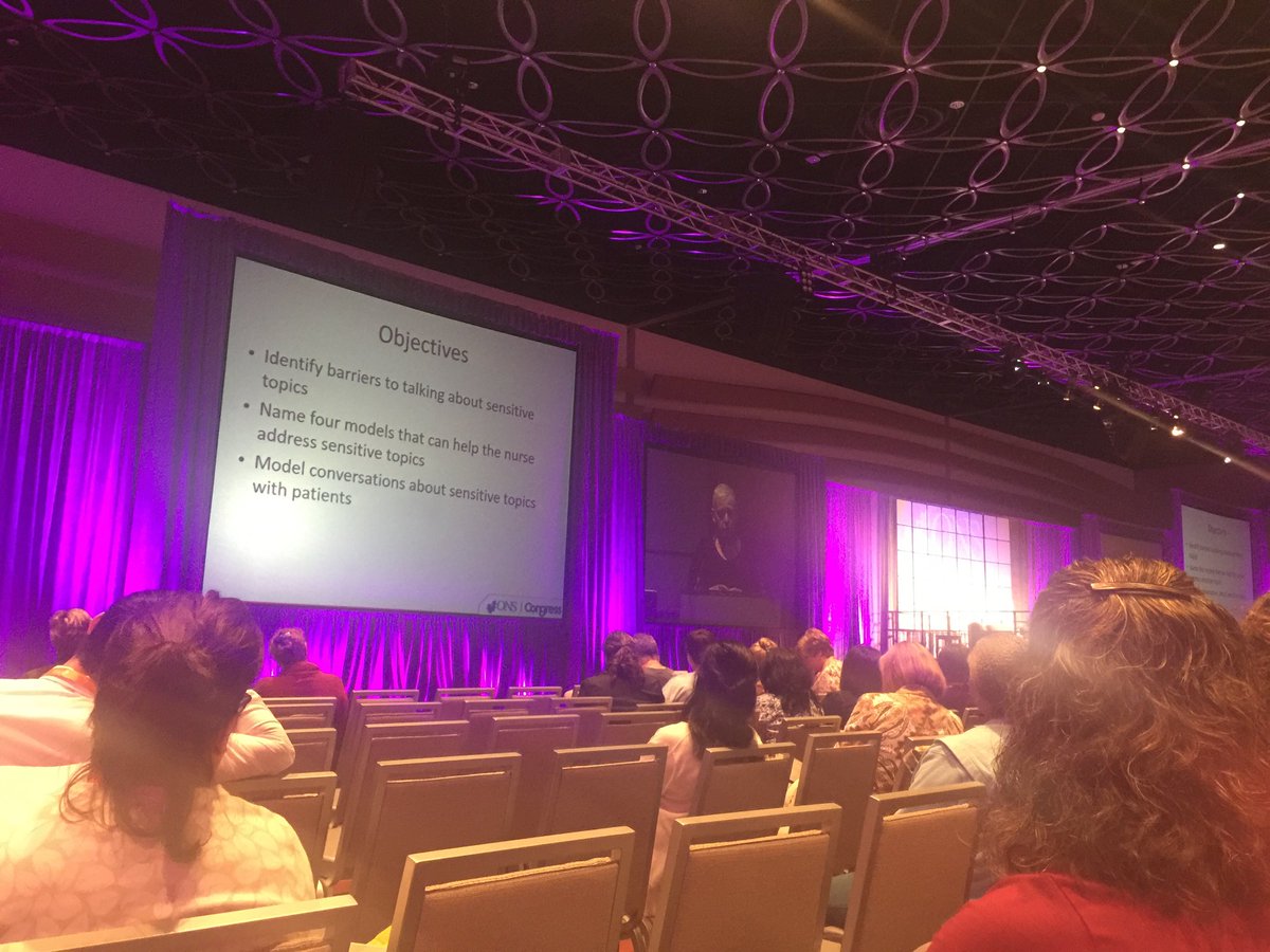 KFerg86's tweet photo. @DrAnneKatz presenting "The Elephant in the Room: Tackling Tough Topics With Your Patients" @NCCONS #ONSCongress https://t.co/kFVBT5NQHr