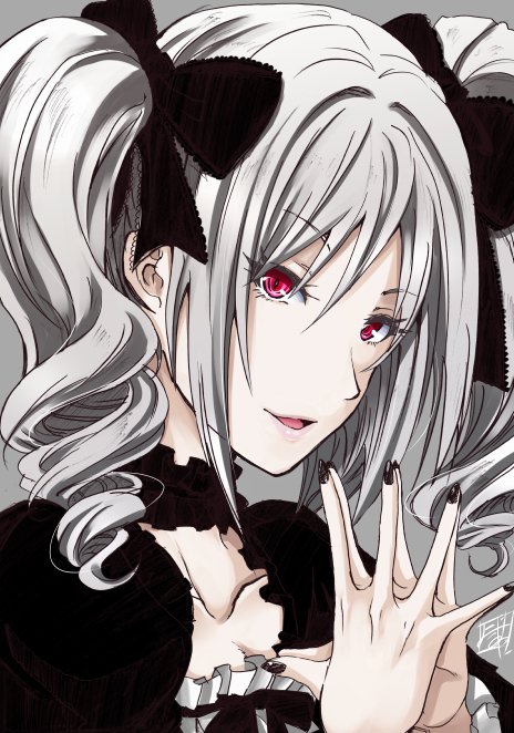 先日の蘭子に色つけ、蘭子はヴァンパイアみたいな雰囲気が好き 