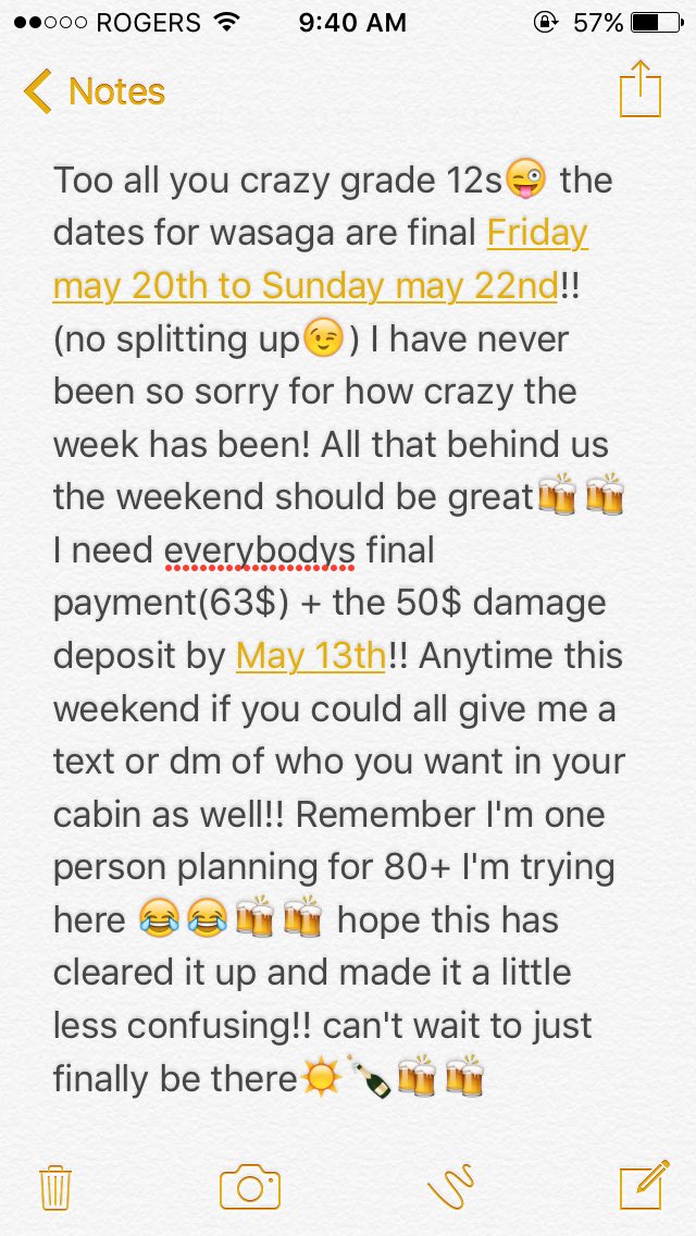 abbsmclean's tweet photo. Grade 12s going to wasaga!!☀️🍻🍻🍾 https://t.co/qEmVZHa9U4