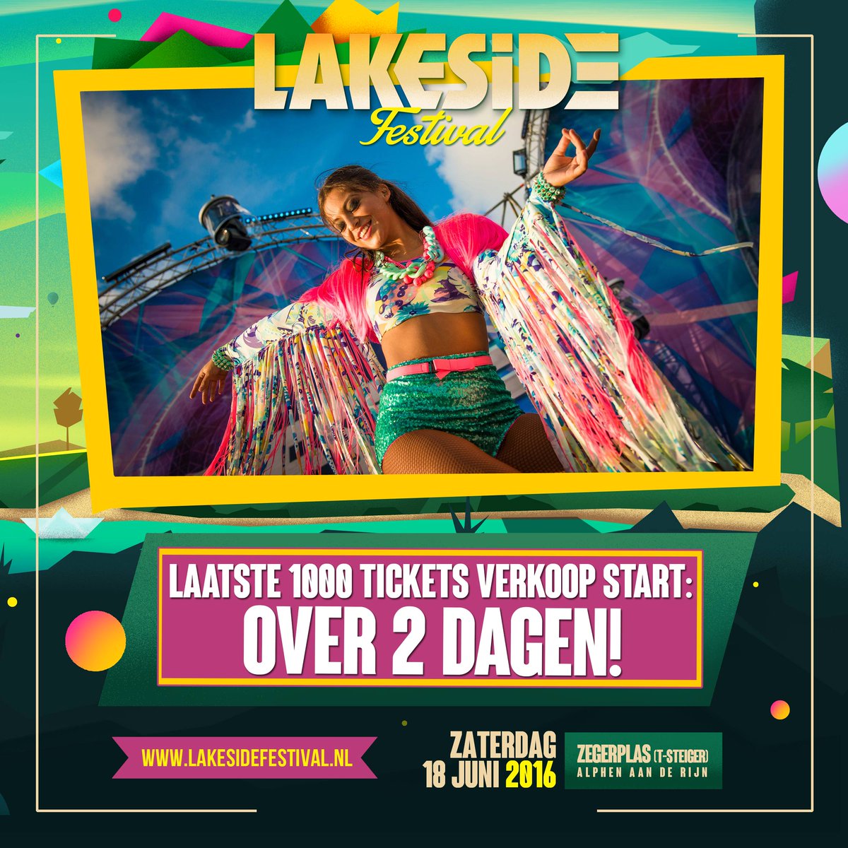 lakesidealphen's tweet photo. Bijna! Over 2 dagen gaan de laatste 1.000 tickets in de verkoop voor Lakeside Festival in Alphen a/d Rijn. https://t.co/0YaUn4xpdw