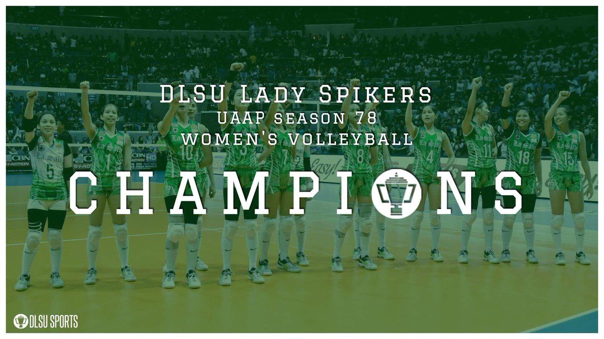 dlsusports's tweet photo. THE CROWN IS BACK IN TAFT!!! 💚👑 CONGRATULATIONS, DLSU LADY SPIKERS! #UAAPSeason78Volleyball https://t.co/PU26Pef2PM