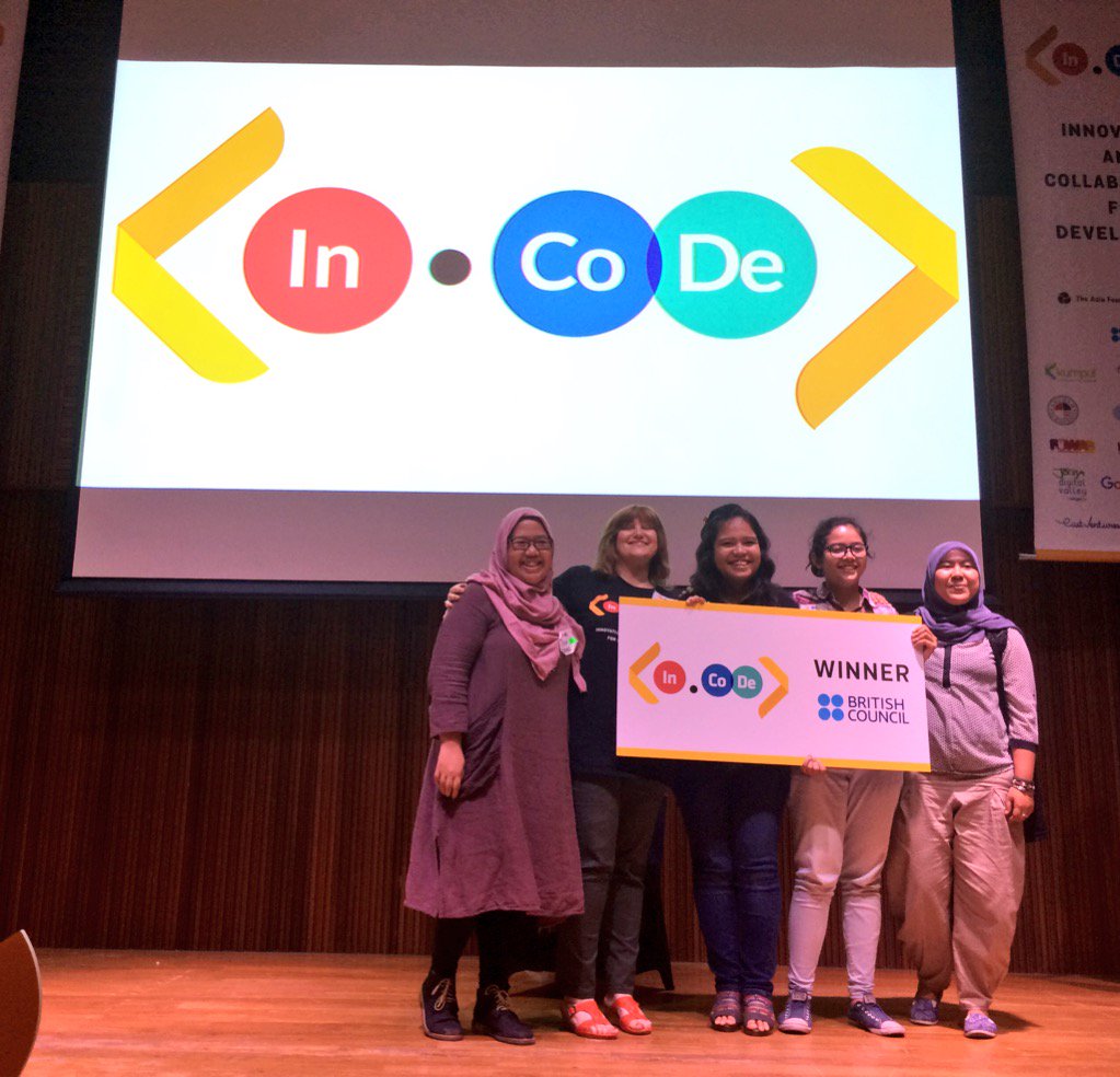 idBritish's tweet photo. [20] Dua pemenang pilihan British Council adalah Save Our Sisters dan CityPlan! Selamat! #InCoDe2016 https://t.co/i8vl4J0KeG