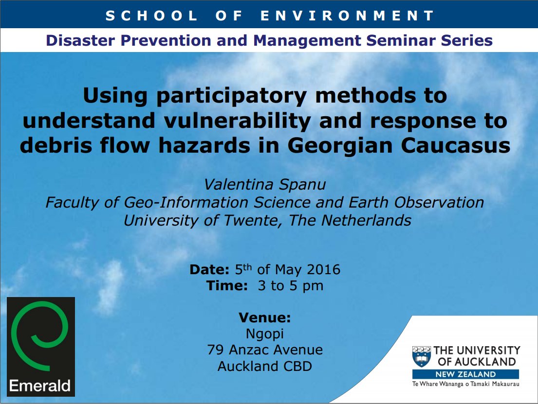 DPM_Seminars's tweet photo. Seminar #13 - Valentina Spanu is here to share her experience with debris flow hazards in Georgian Caucasus! https://t.co/ld8NPsxFhR