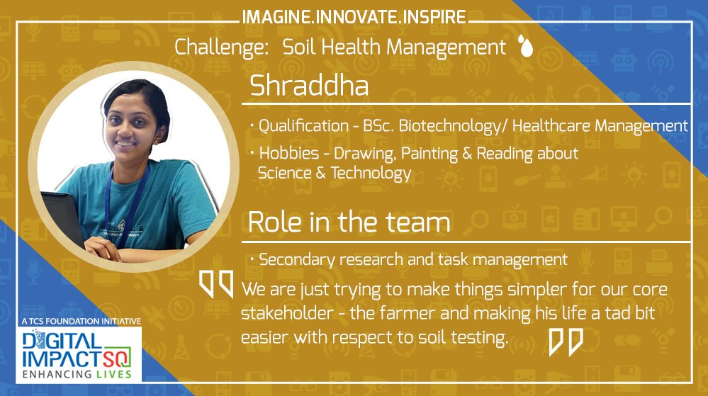 DigitalImpactSq's tweet photo. Meet team #FARMSS! These young innovators are working on the Soil Health Management challenge at the #DISQ https://t.co/peh9dVehhK