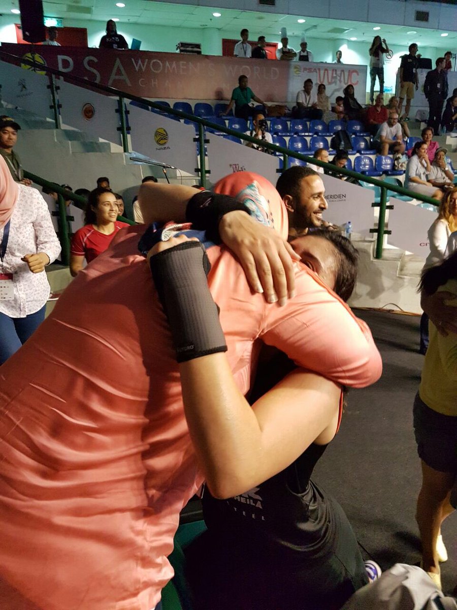PSAWWCKL's tweet photo. The first Egyptian women's world champion! What a feat @noursherbini! #psawwckl https://t.co/rwqJNxB9hX