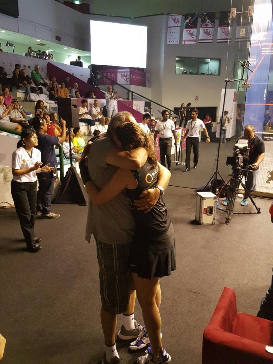 PSAWWCKL's tweet photo. The first Egyptian women's world champion! What a feat @noursherbini! #psawwckl https://t.co/rwqJNxB9hX
