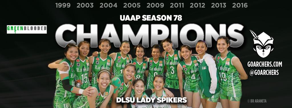 TakeAimLS's tweet photo. Ang mga bagong kampeon! After a 2 year break the crown is back to Taft Ave!

#allinLaSalle  #Cloud9DLSU https://t.co/jcvnyIH0We