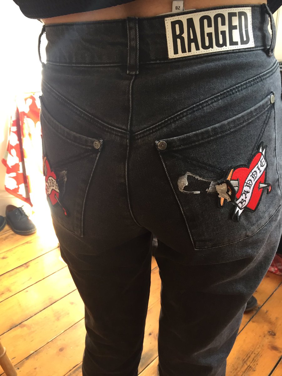 Ray_Sanders's tweet photo. @TheRaggedPriest - Only worn these once and the patches are already falling off! Can I get a replacement or refund? https://t.co/Esnho0sYjV