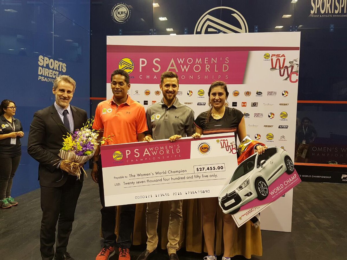 PSAWWCKL's tweet photo. Thank you for the support @Khairykj and for an excellent tournament @Azziskandar @PSAWorldTour #psawwckl https://t.co/C8Siuy404x