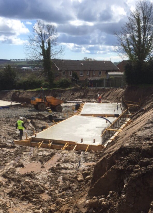 PhilLingwoodGT's tweet photo. The first 2 raft foundations have now been poured today @Gentoo_Tolent Alnwick site after a very wet week https://t.co/RnSZOVn09B