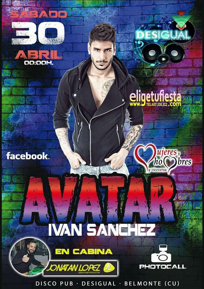 Esta noche nos vamos con el guapo de <a href="/IvanGranK/">Iván Sánchez</a> a Belmonte (Cuenca) Sala Desigual no faltes!!!!