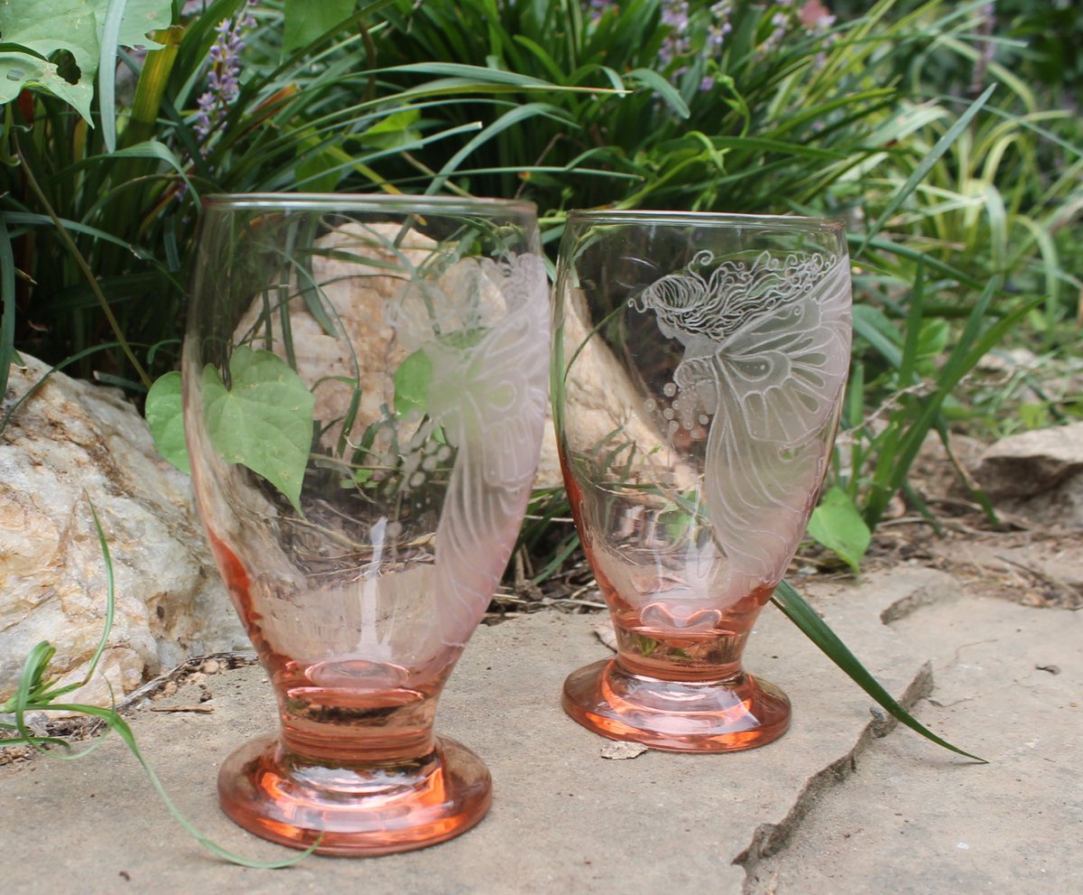 GGEngraving's tweet photo. Pink fairy glassware - set of two hand engraved water goblets - iced te… https://t.co/0pHPp9VVss #Etsy #IcedTeaGlass https://t.co/HketlVncXL