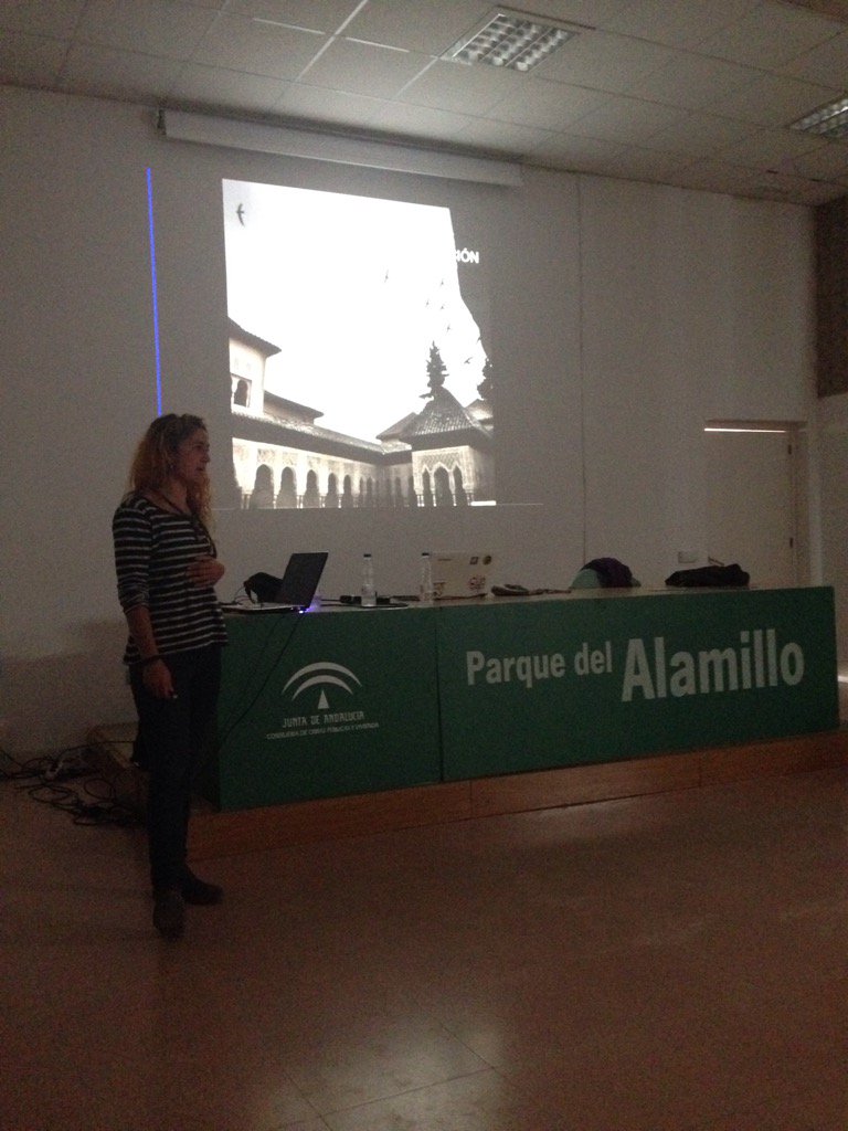 EcotonoBirdingS's tweet photo. Marina Guerrero talking about Conservation of Swifts at the #Alhambra in Granada @VSI_asociacion https://t.co/Amq4r6QE6Y