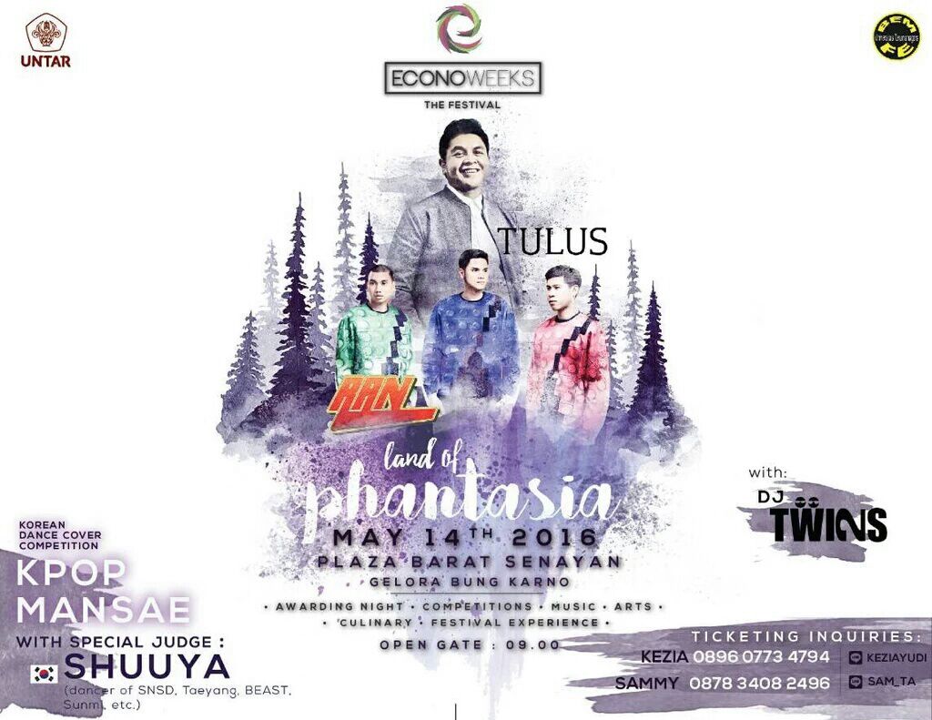 musiktulus's tweet photo. #AgendaTULUS Sabtu, 14 Mei 2016 | #Econoweeks2016 | Plaza Barat Senayan-GBK | Tiket klik : https://t.co/jKf6dwlL6A https://t.co/dZAO3FjnLO
