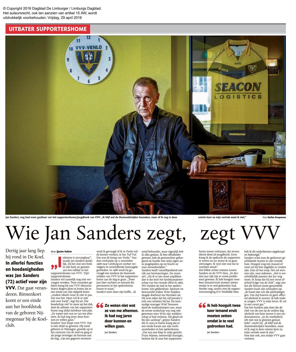 Voetballers zijn passanten. Clubmensen zijn zeldzaam. Onze Jan, beheerder VVV-home, verdient een waardig afscheid!