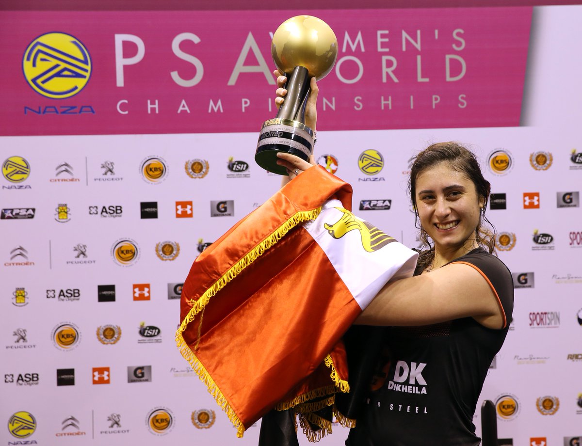 SquashMadNews's tweet photo. Double joy for world champion @noursherbini https://t.co/M5TUHWUj9G Analysis + gallery @Azziskandar @PSAWWCKL https://t.co/2jD7ipiNiJ