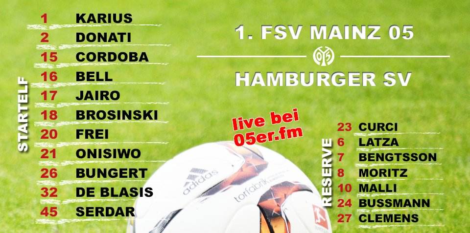 1 Fsv Mainz 05 Mit Diesem Team Geht Mainz05 In Einer Stunde In Das Spiel Gegen Den Hsv M05hsv