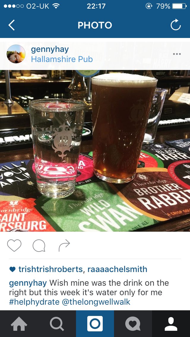 One of our Directors, Genny, keeping up with #helphydrate at the pub! Only 2 days till it's over!