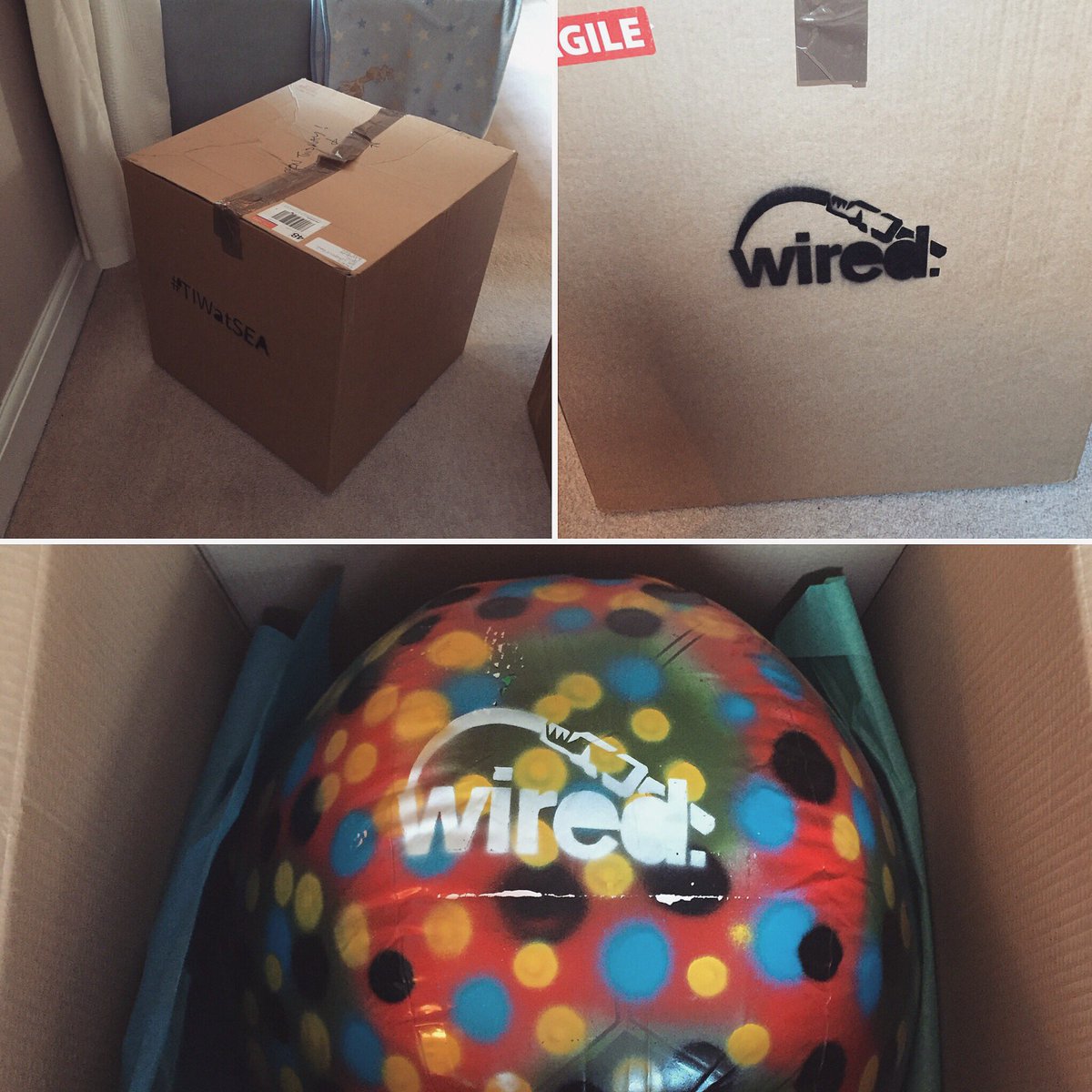 Best invitation I've ever received... a beach ball!!!

My favourite London night <a href="/thisisWIRED/">This Is WIRED</a> boat party, Monday! 🎉