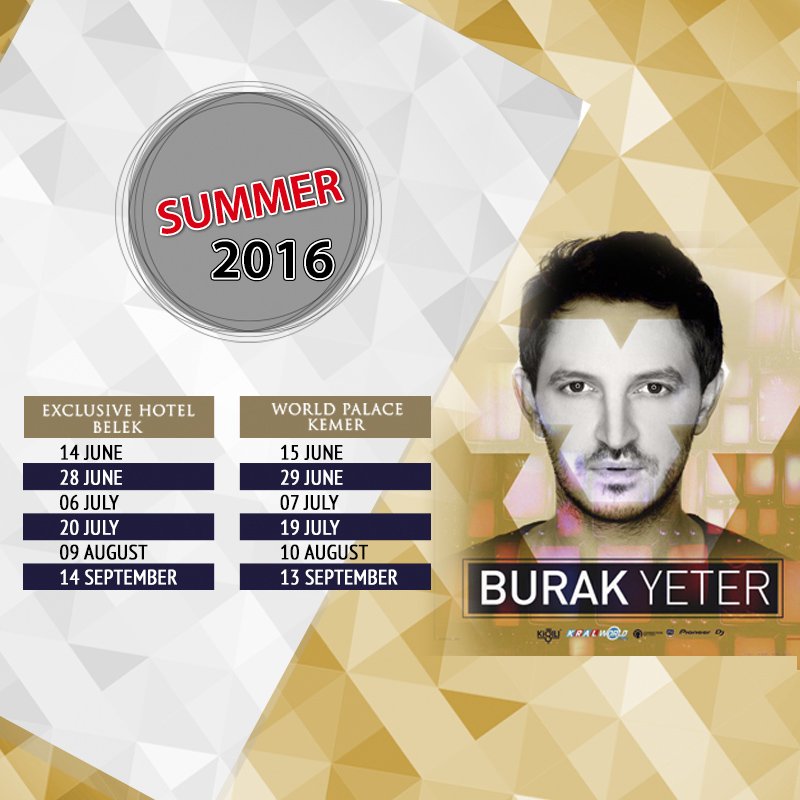 DobedanHotels's tweet photo. All #summer2016 DJ #BurakYeter will be playing for you in #AlvaDonna! Tüm yaz boyunca #DjBurakYeter Alva Donna'da!🎤🎶 https://t.co/rrl3jklV5K