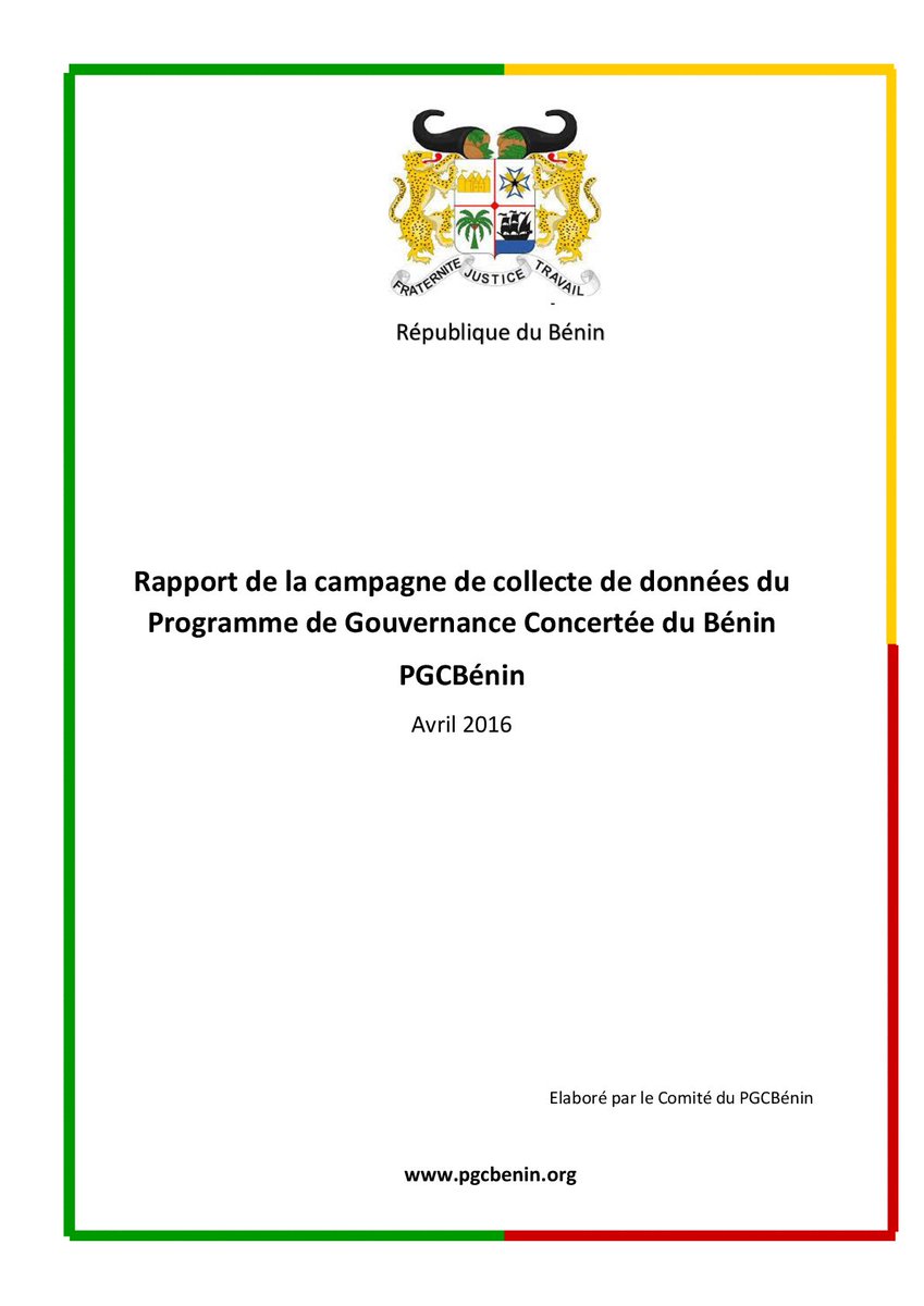 Le comité a pu finaliser ainsi un rapport complet qui présente les contributions des participants au #PGCBenin