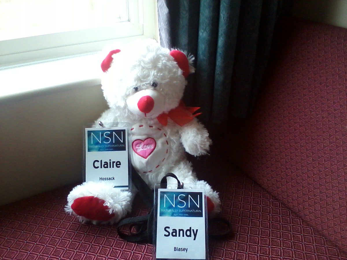 sandyblasey's tweet photo. Day 2 of the conference, bear and i are #seekingCLAIREity https://t.co/llmTjw7Tb4