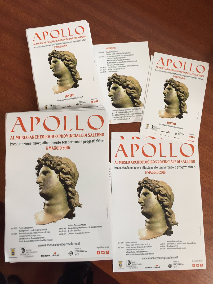 MuseoArcheoSA's tweet photo. @SAApollo è tornato!
Il 6 Maggio presentazione e nuovi progetti. Ti aspettiamo! @fonderie #museovivo https://t.co/NrEbUxzaTq