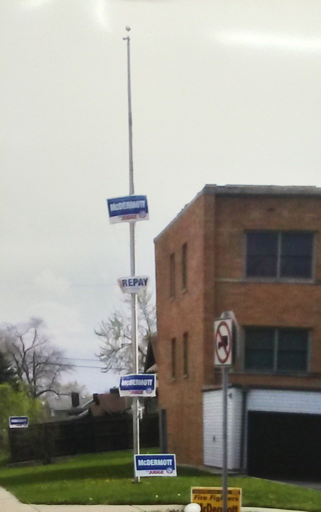 Marissa's supporter couldn't finish the job, all we asked him to do was out one more sign on top   :)    #gomarissa