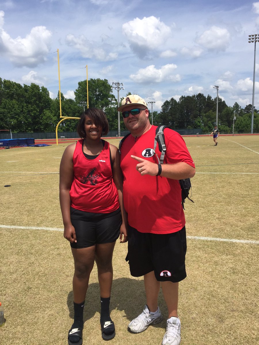 CoachCranford's tweet photo. My girl went second in the region and fourth in sectionals is the discus! We going to state!#ACHSTrack #AlbanyBound https://t.co/YjKBw6JvSL