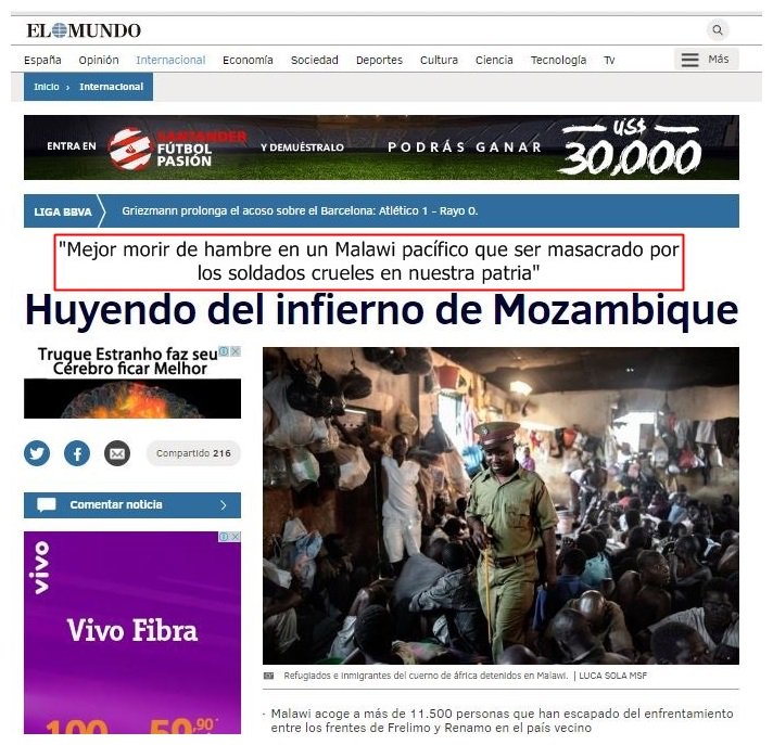 foreverpemba's tweet image. #MOÇAMBIQUE - Huyendo del infierno de Mozambique
(#foraFrelimo) elmundo.es/internacional/…