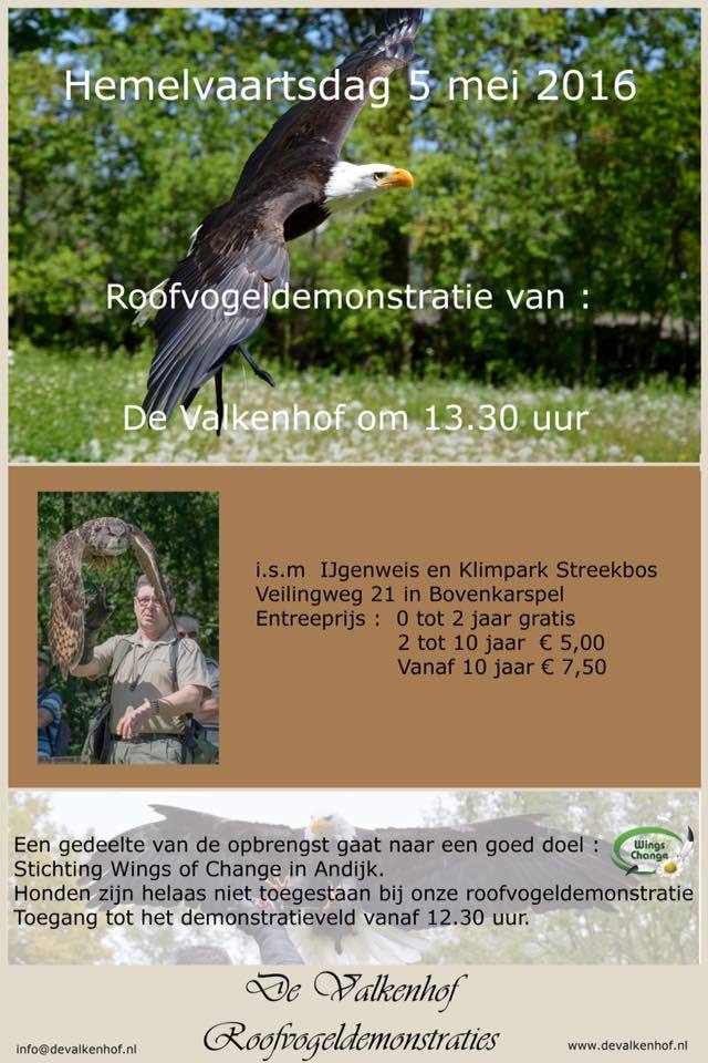 5 mei #Hemelvaartdag #eropuittip #Roofvogeldemostratie <a href="/devalkenhof/">De Valkenhof</a> bij <a href="/IJgenweisStreek/">IJgenweisStreekbos</a> buff.ly/1XWHHIt