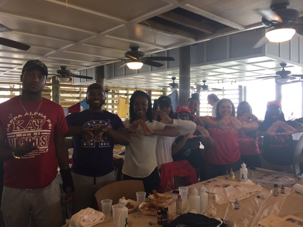 Some of our very own NPHC &amp; alumni NPHC representing at the sexual assault awareness walk hosted by the Rape Center