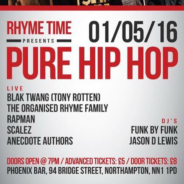 RhymeTimeUK's tweet photo. Don't miss Blak Twang performing at Phoenix Bar Northampton, Tomorrow night Doors open @7pm. https://t.co/lpcAACEYdM https://t.co/kozfmSosvz