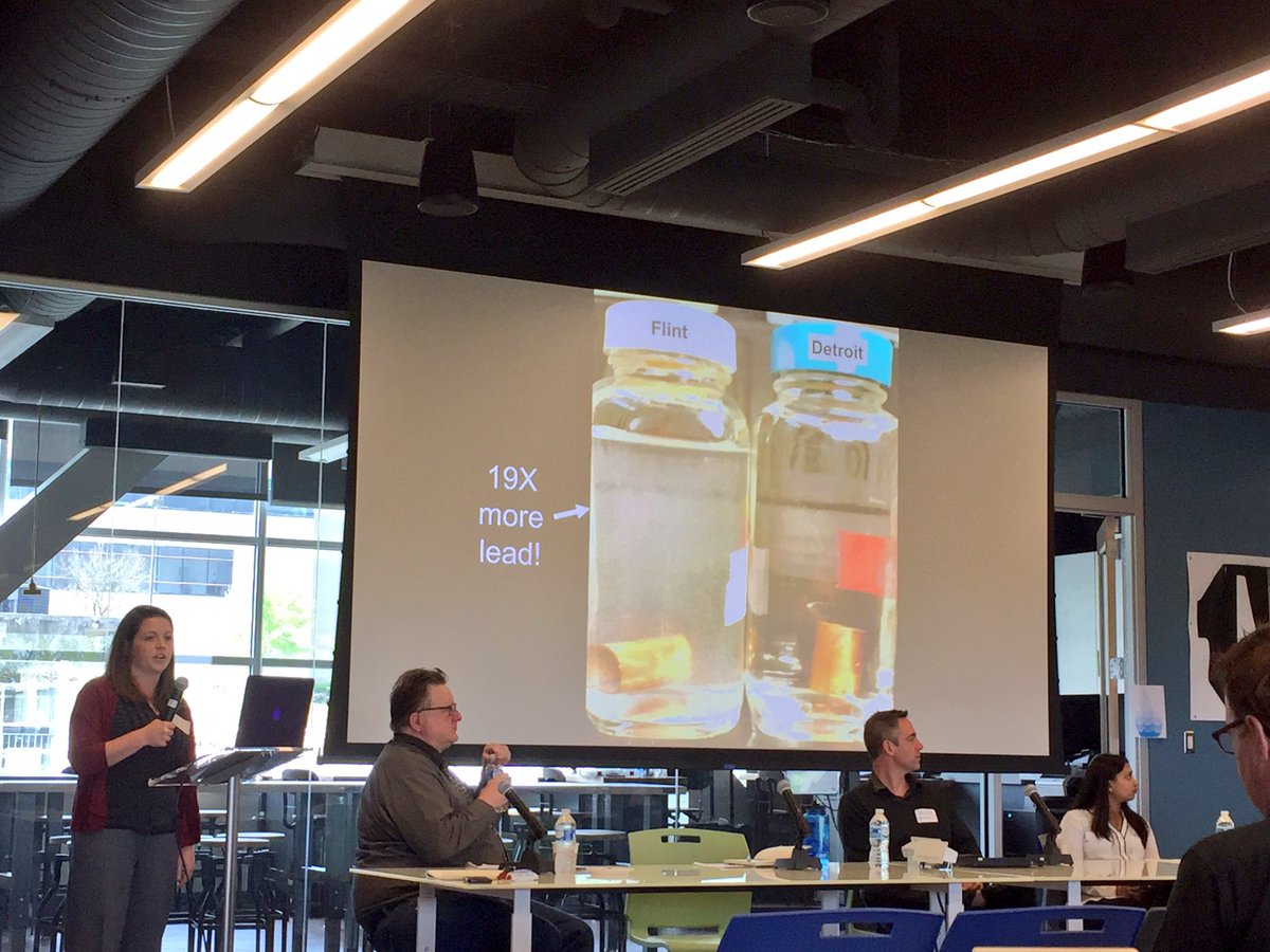 WVUMediaInno's tweet image. @virginia_tech PhD student @emilydgarner talks about researching the Flint #watercrisis #WVUStreamLab