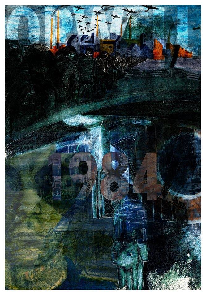 Re-worked some old illustrations I did for one of my favorite books into a jacket/poster design #georgeorwell #1984