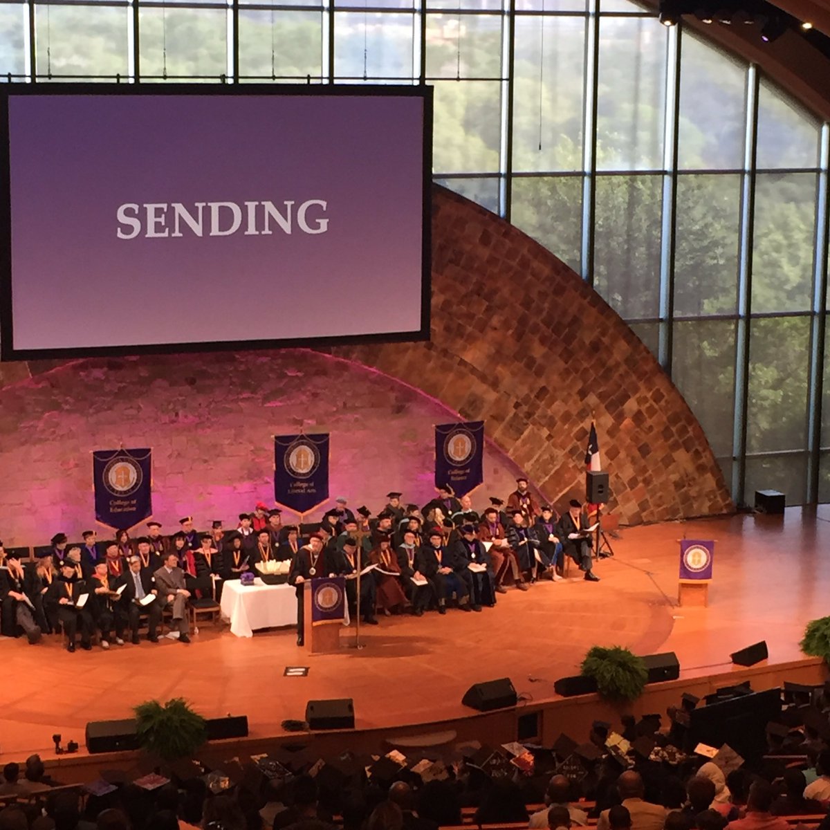 concordiatx's tweet photo. Our president and CEO Dr. @donchristian now sending everyone off with an encouraging & thankful word. #ctxgrad https://t.co/SF3aYux2Db