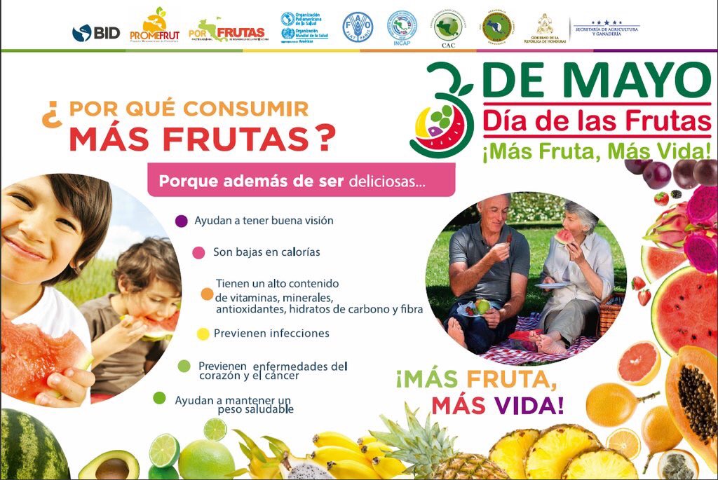 OPSOMS_Honduras's tweet photo. #DíadelaFruta Es importante incluir en tu alimentación las frutas, son ricas en vitaminas y accesibles para todos https://t.co/7C2MII7fFd