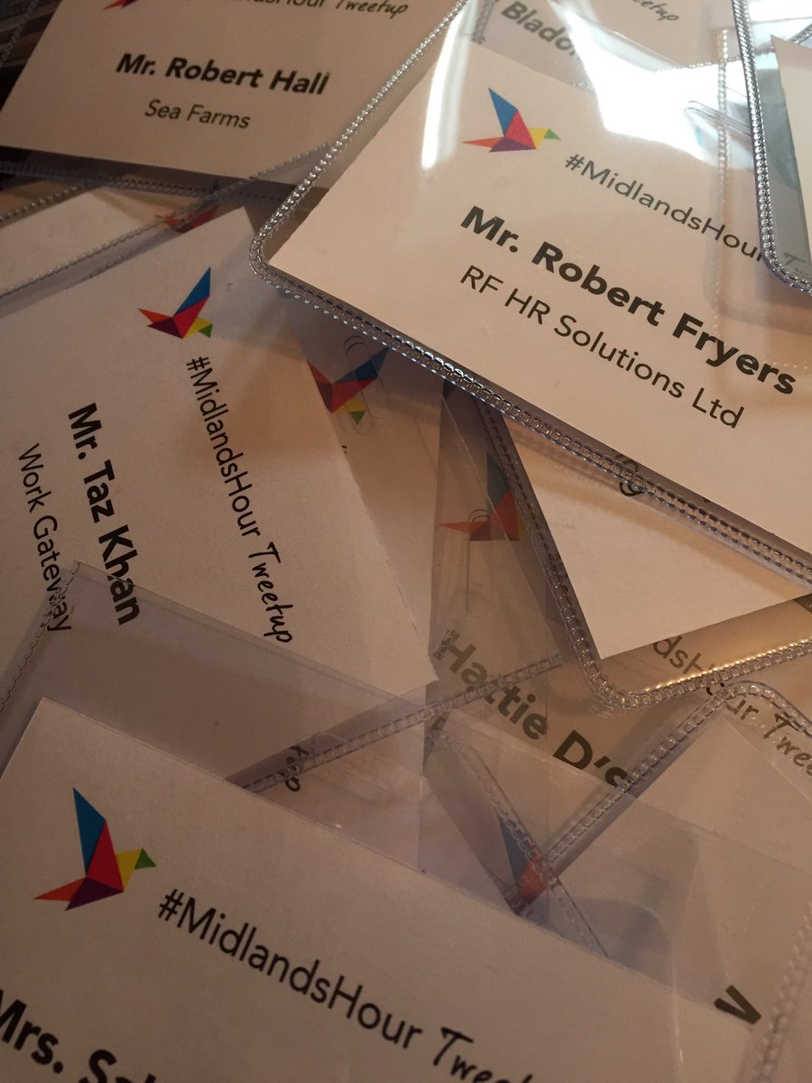 MidlandsHour's tweet photo. Name badges all ready for #MidlandsHour tweetup! Not long now! https://t.co/rPfKmobDIr