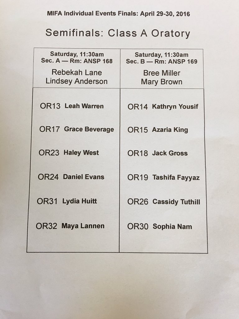 TheMIFA's tweet photo. Class A Oratory Semi-Finals #eatsleepspeakrepeat https://t.co/46F6qHYW5l