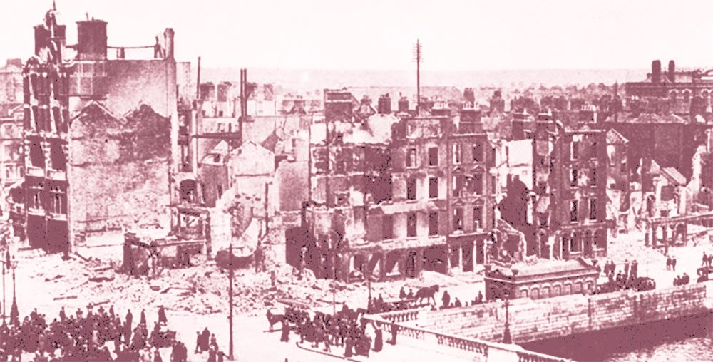 1916_tcanning's tweet photo. Stunned at the chaos and devastation we see as we reach The Liffey
#TweetTheRising #1916Today https://t.co/LMshc7pc05