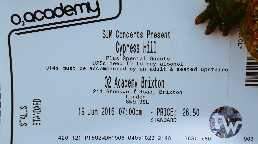 hanish_28's tweet photo. Tickets arrived 2 days ago 😊 @cypresshill @B_Real #London #Cypresshill #B_real https://t.co/s4RmnGmuZ0