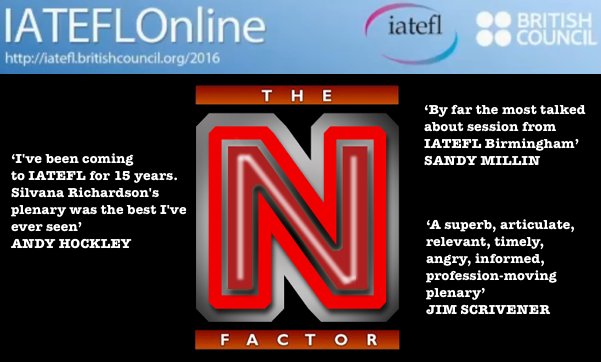 iateflonline's tweet image. Watch Silvana Richardson's much talked about session from #IATEFL 2016: 'The Native Factor' iatefl.britishcouncil.org/2016/session/p…