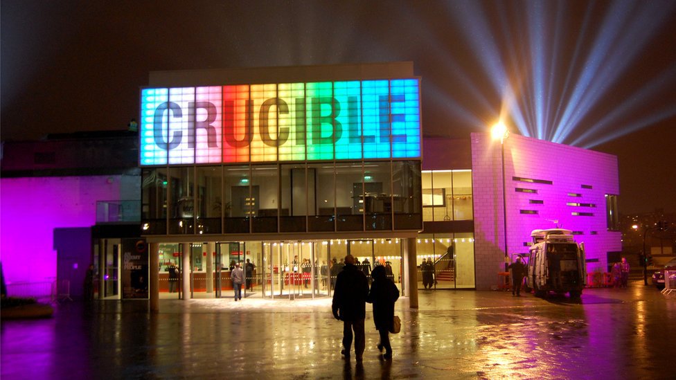 SheffieldUnzip's tweet photo. Its semi final day at the crucible as tournament hots up https://t.co/72Eu4CdqPp https://t.co/40ON506ExH