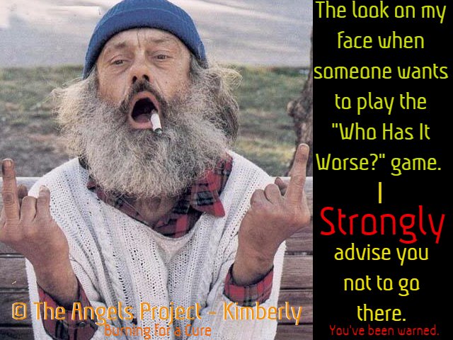 1AngelsProject's tweet photo. #theangelsproject #kimberly #snarky #patienthumor #rsd #crps #pain #chronicpain #chronicillness #awareness https://t.co/WZBpcAR1Wr