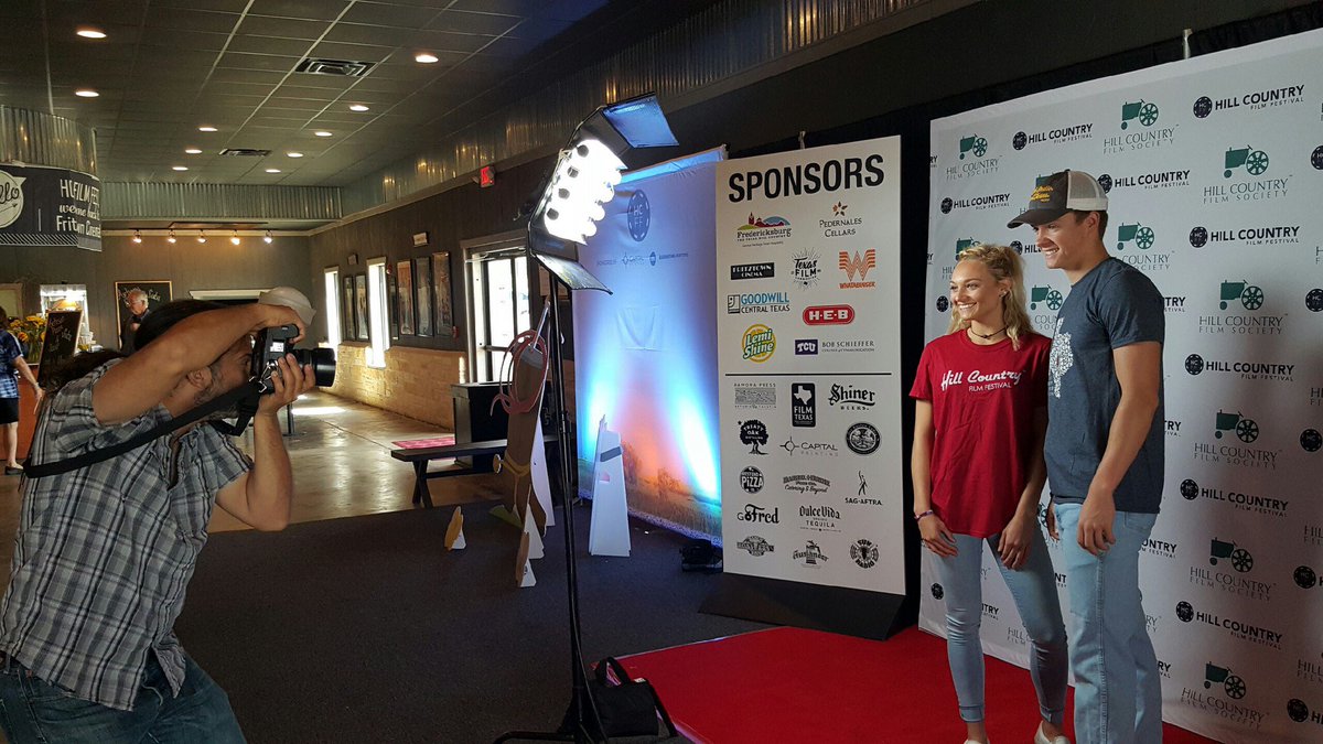 Check out Ashley &amp; Jonny modeling for HCFF!  #❤️ourstaff #alwaysfun@Fritztown #filmfest'16
#reelindie #realtexas