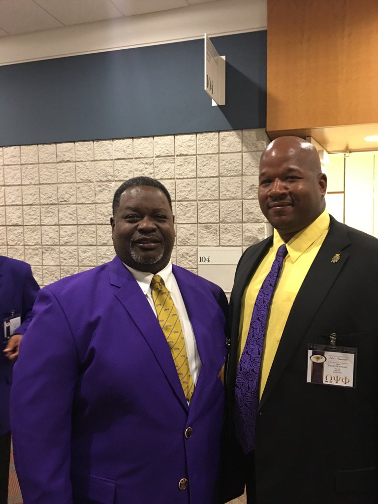 KIENUS49's tweet photo. A photo with the 40th Grand Basileus of Omega Psi Phi Fraternity, Inc.  Brother Antonio Knox, Sr. https://t.co/z4U1C9hT94
